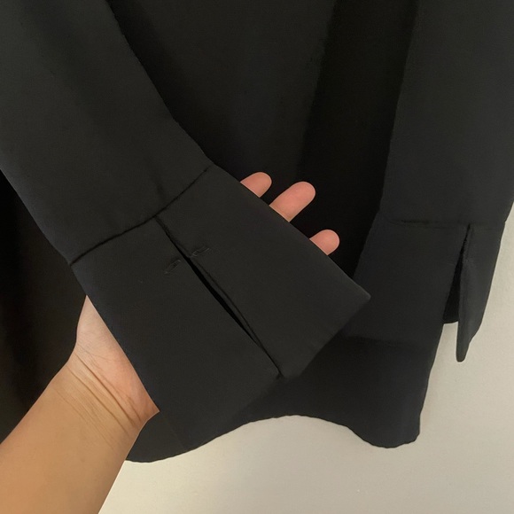 AQUA long sleeve black dress with deep V cut back - Picture 2 of 3